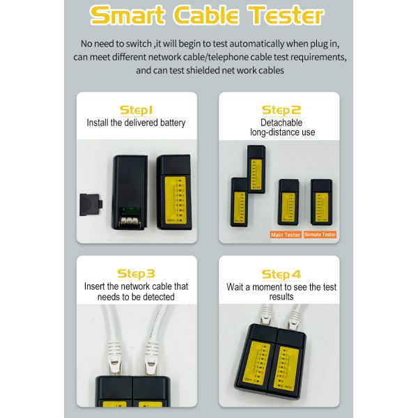 Комплект инструментов Cat7 RJ45 Cable Tester Network Wiring Tools Repair Kit Сетевой набор инструментов Cat7