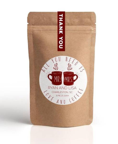 Aluminum Foil 12Oz BOPP Kraft Paper Coffee Bags Food Grade