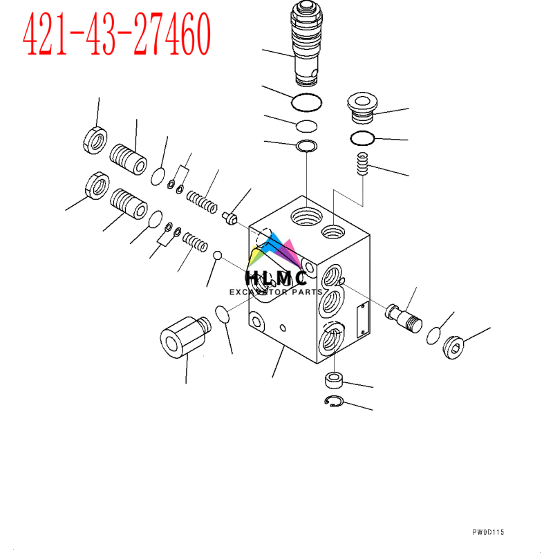 Hydraulic Parts Excavator Parts HD250 Hydraulic Pump Main Relief Valve 421-43-27460