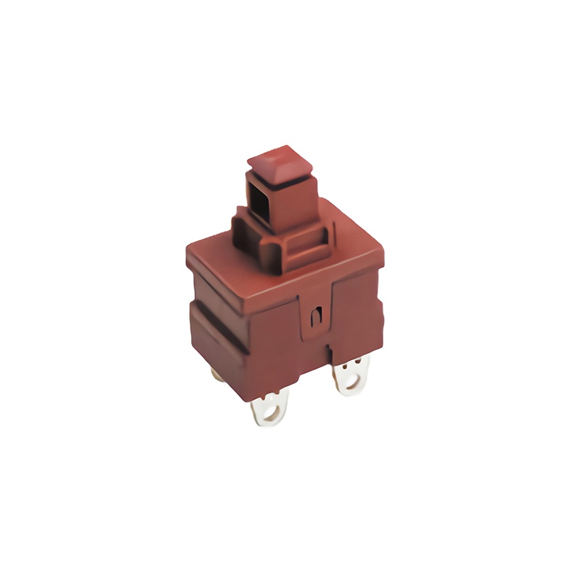 Brown Housing Push Button Switch 10A 250VAC Double Pole Screw Terminal