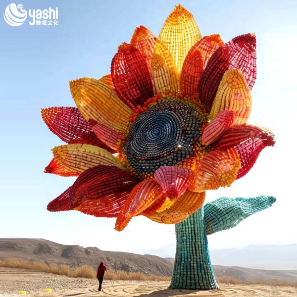 Realistic Sunflower Artificial Flowers for Garden Outdoor Decoration