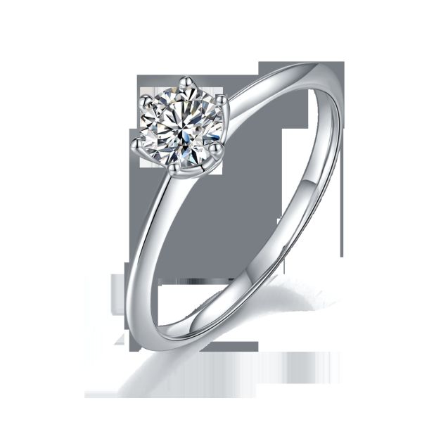 9K с кольцом серебра отрезало ювелирные изделия свадьбы белого диаманта Moissanite минималистские