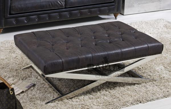 classical luxury leather ottoman furniture