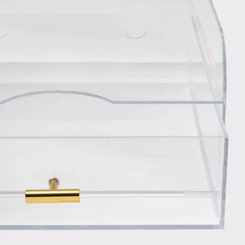 Factory Direct Sale Acrylic Desk Organizers for Paper File Organizer Tray Clear Book Holder