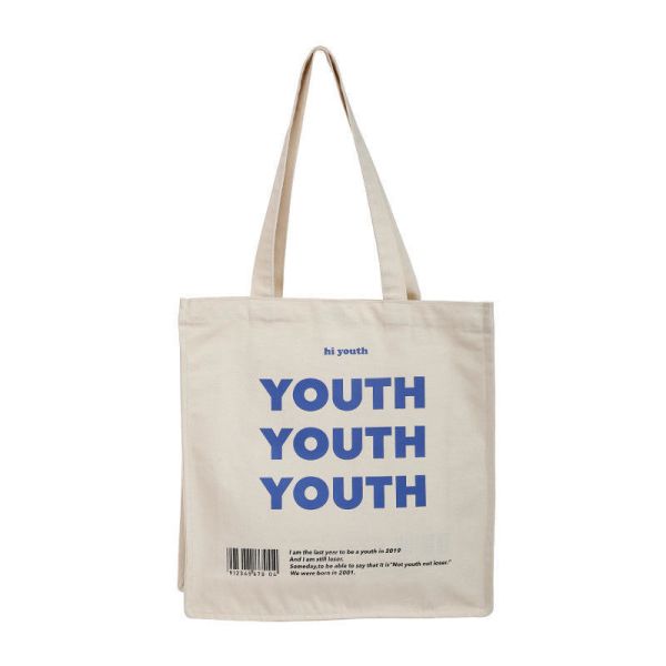 Custom Logo Printed Reusable Canvas Shopping Cotton Tote Bags with Interior Pocket