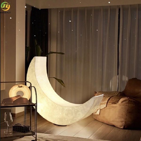 Lámpara luminosa del sillón de la lámpara de pie de la luna para la sala de estar del dormitorio