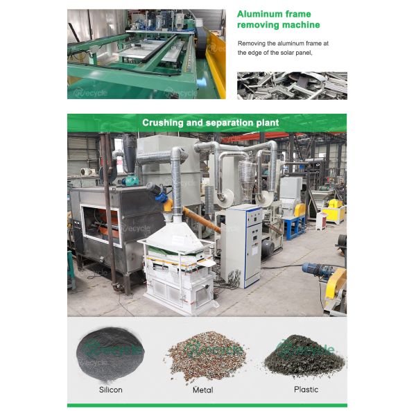 Автоматическая перерабатывающая машина 3000 кг 26 кВт для сортировки и дробления фотоэлектрических панелей