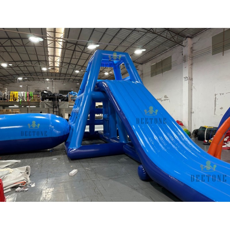 Cheap Airtight Floating Inflatable Water Tower Ladder Climbing Slide with Jumping Blob