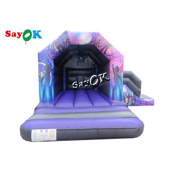 напечатанный дом прыжка купола диско 15x18ft раздувной со скольжением цифров