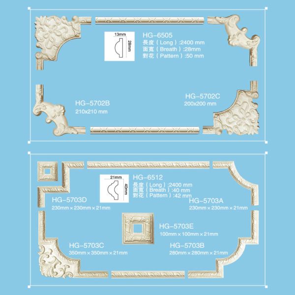 2025 Hot Sale Skirting Polyurethane Ceiling Cornice Mold Decorative PU Crown Moulding