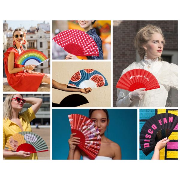 Personalized Plastic Fan 23 Cm Hand Fans Custom Printed Folding Plastic Fan