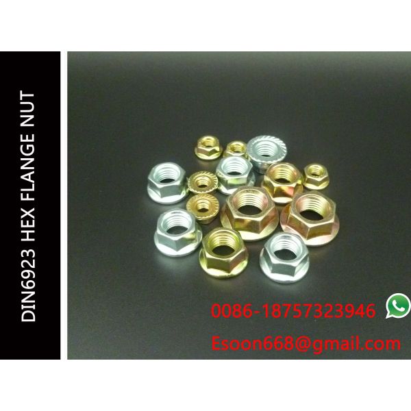 JIS1190 M12 Hex Flange Nut,Yellow Zinc Plated,Grade 4.8 25kg per box packing