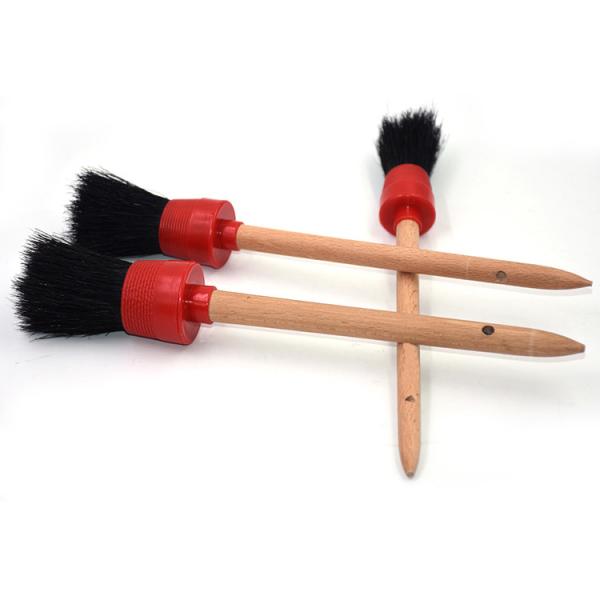 Natural Boar Hair Car Detailing Brushes , Auto Wheel Cleaning Brushes