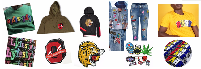 Commercial Brand Embroidered Name Patches Laser Cut Border Max 12 Colors