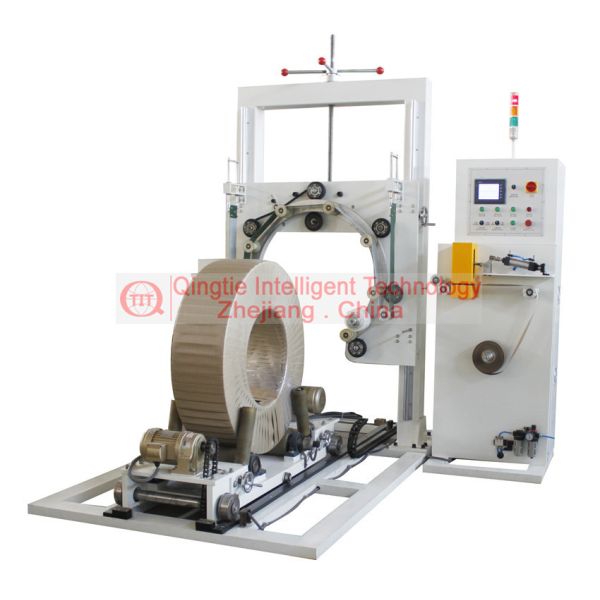 Heavy Duty Wire Coil Wrapping Machine , Highly Efficiency Vertical Wrapping