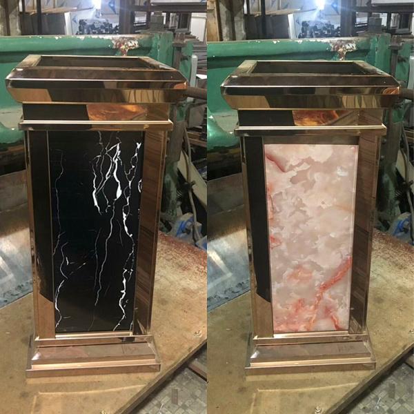 Ash Bucket Hotel Lobby KTV Corridor Vertical Four Water Chestnut Trash Can Baking Paint Peel Box Dustbin Waste Bin