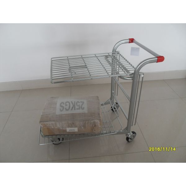 Logo Printing Factory Trolley With Handle , Heavy Duty Metal Trolley