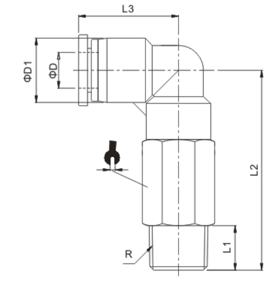 PLL вытянуло l тип штуцер трубопровода локтя с латунным покрытым никелем