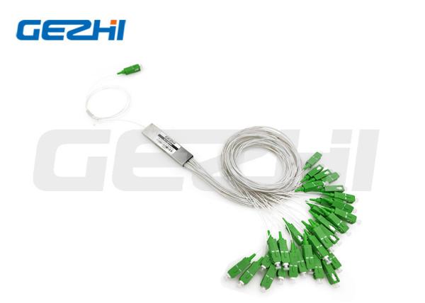 SC APC 1x32 Optical Splitter Steel Tube Type Fiber Optic Passive Components For FTTH