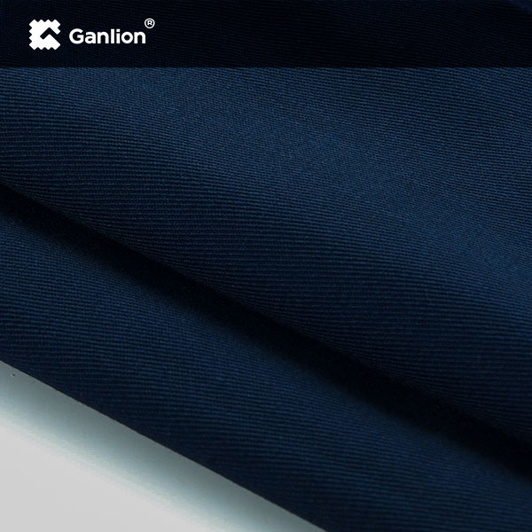 Navy Polyester Cotton Water Repellent Fabric 280 GSM Anti Winkle