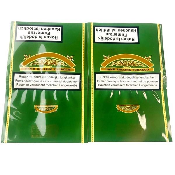 Saco de embalagem de folhas de fumo Bolso de tabaco rolante com fecho e autocolante