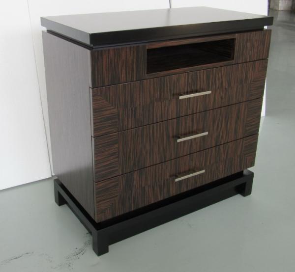 JW Marriott Hotel 3 Drawer Modern Dresser Luxury Design Ebony Wood Veneer