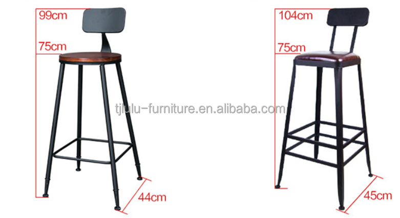 Home Bar Rustic Metal Frame Dining Tables High Rectangular Wood Kitchen Bar Table Stool