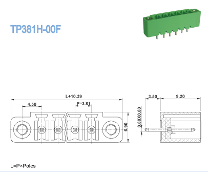 Прямоугольные Pluggable гнезда коллектора терминального блока мыжские с 300V 8A