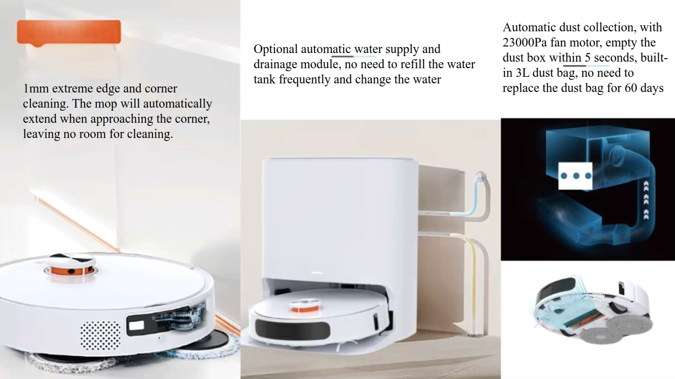 AI LINE LASER LDS ROBOT VACUUM CLEANER WITH ALL FUNCTION ROTARY MOP