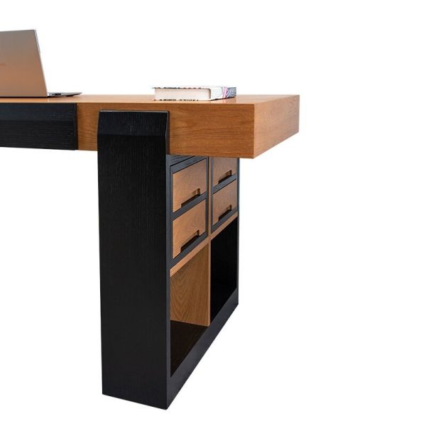 Khaki Rectangular Casual Office Desk For Hotel Room Apartment