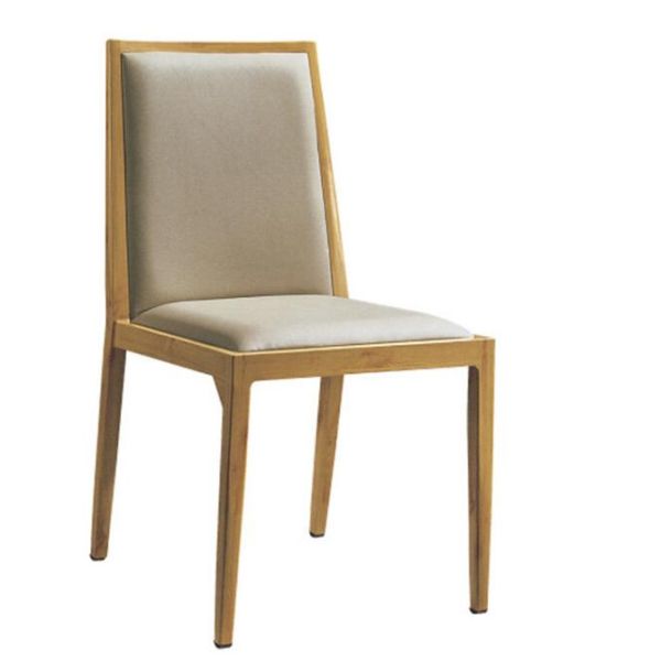 brown PU leather arch back shape aluminium or iron dining chair for restaurant