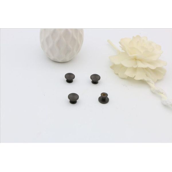 Cheap fashion gunmetal color brass 10.5 mm flat rivets round head for handbags
