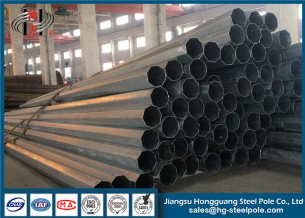 Mergulho quente Polo tubular de aço octogonal galvanizado, transmissão de energia Polos