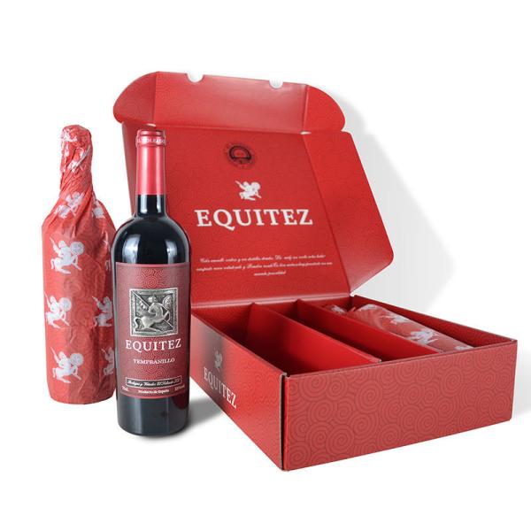 Caixas de empacotamento do encarregado do envio da correspondência do vinho das caixas de presente da garrafa de vinho do cartão para 3 blocos da garrafa