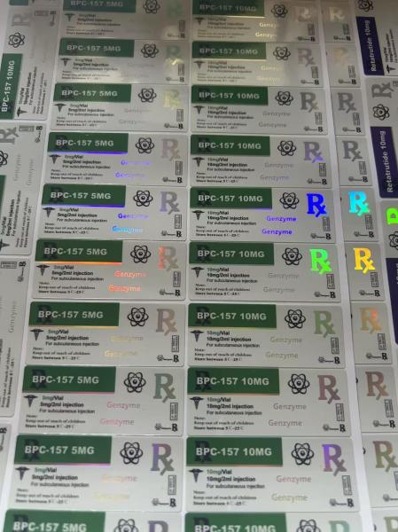 BPC 157 5mg Small Glass Bottles Peptide Medicine Labels