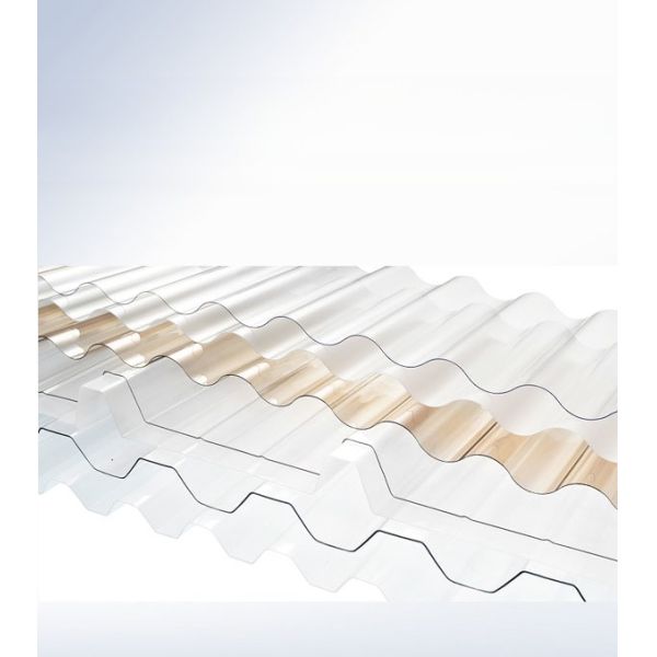 Ультрафиолетовая защита 50ум 0,8 мм поликарбонат прозрачный гофрированный волнообразный кровельный лист