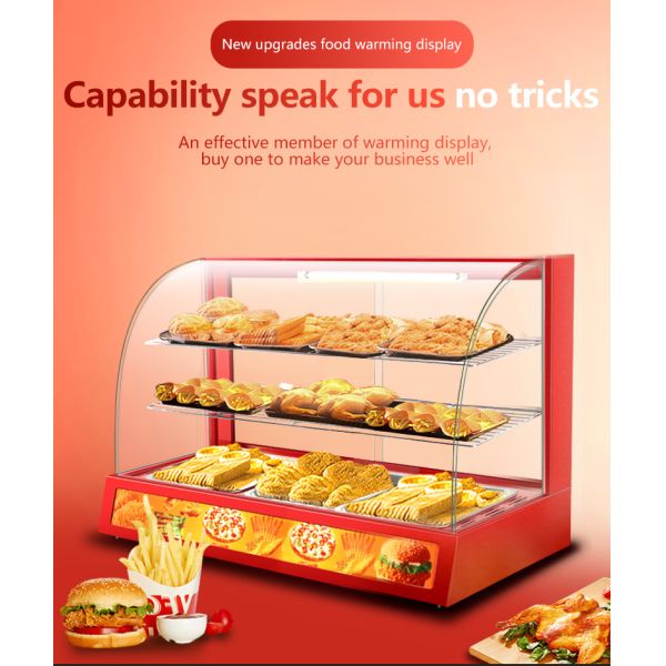 Commercial Mini Electric Food Display Warmer Showcase with Three Layers 380x460x600mm