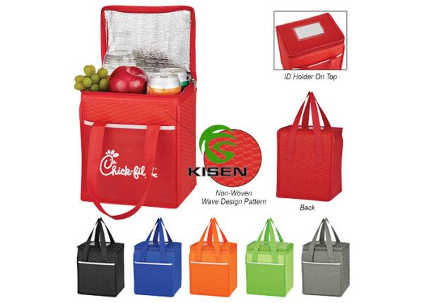 Colorful Non Woven Cooler Bag Portable Folded Insulated Tote Lunch Bag