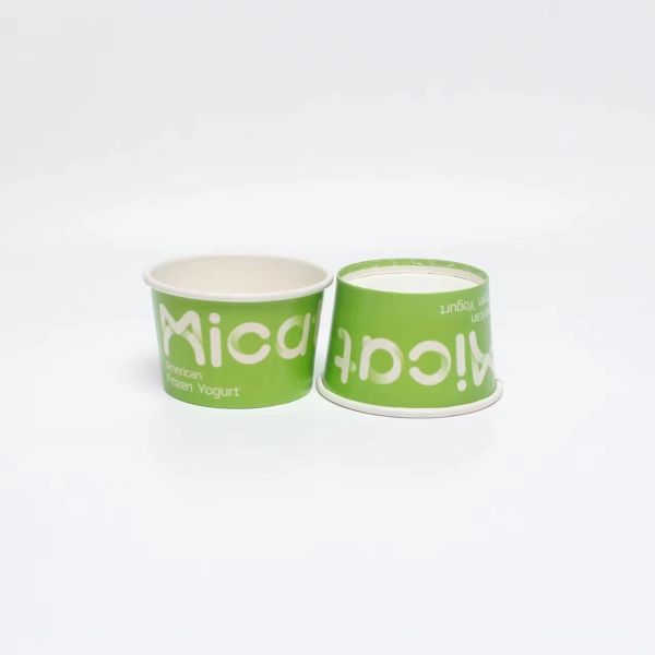 Сделать бумажную чашку мороженого чашку одноразовые закуски чашку мороженого чашку упаковки чашку двойной PE пленки чашку