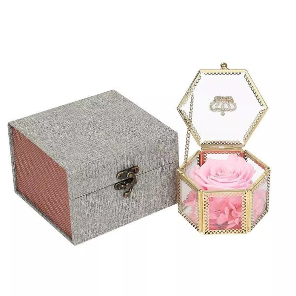 Wholesale preserved flower gift box new design acrylic box preserved roses