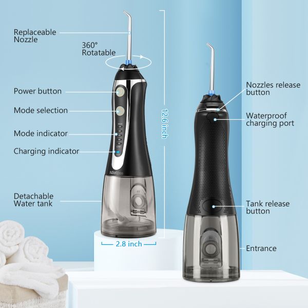 Portable Electric Water Jet Teeth Cleaner Handheld Water Flosser OEM ODM