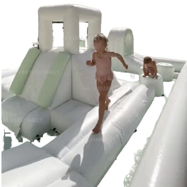Shipping Way By Sea Kindergarten Water Slide Pool for Outdoor Inflatable Obstacle Race