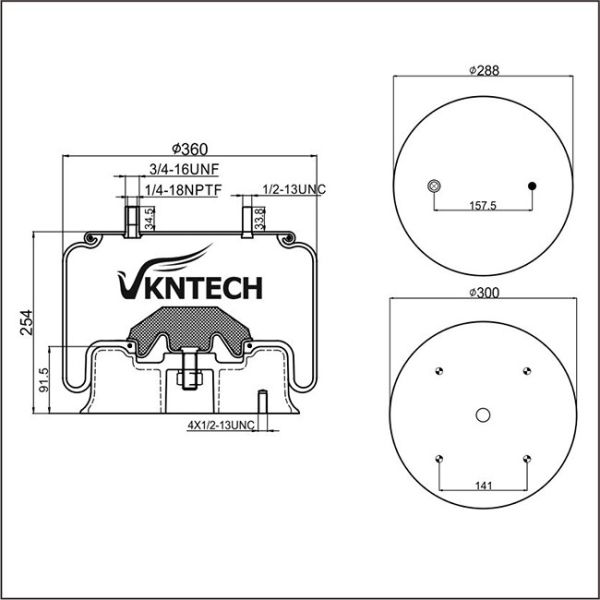 Как варочный мешок 9215, заменяет трейлер S3648 Hendrickson и весну воздуха Firestone W01-358-9215