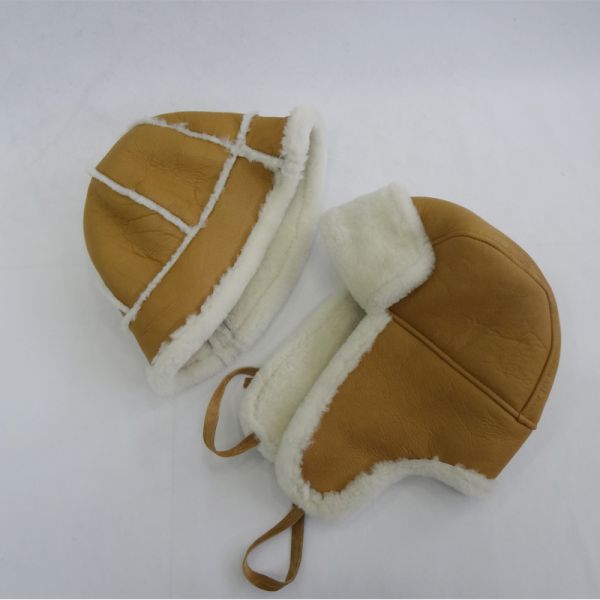 Hot sale Plain Pattern Shearling leather Hat the couple sheepskin hat