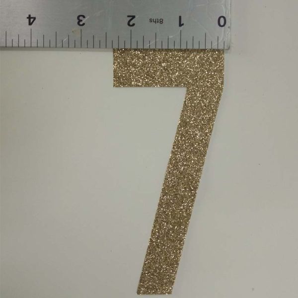 Large Gold Number Seven Glitter Paper Letters Die Cut Size 5 