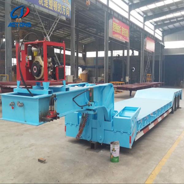 Remolque de camión semirremolque lowboy de cuello de cisne de 3 ejes y baja cama, personalizable y de alta calidad, 50 60 70 toneladas