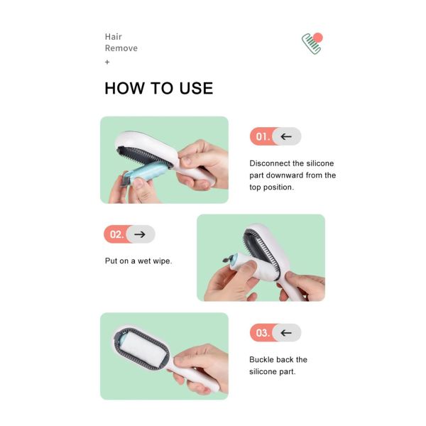 Hair Removal Comb Dog and Cat Sticky Hair Device with Not Applicable Power Source