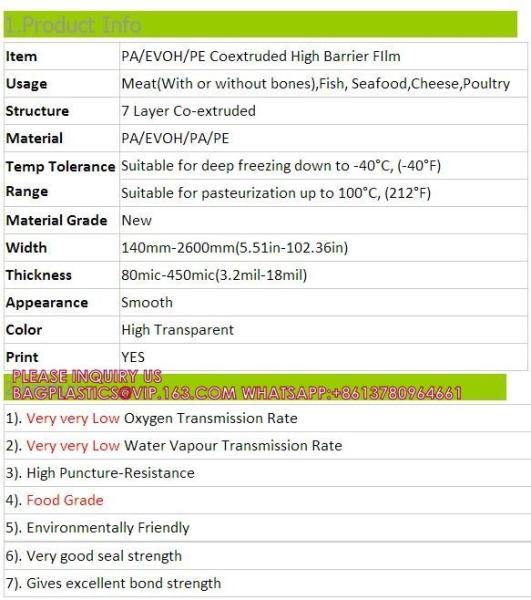 Nylon Lldpe Meat Cheese Shrink Film Bag Packaging Transparent Printing Shrink Film