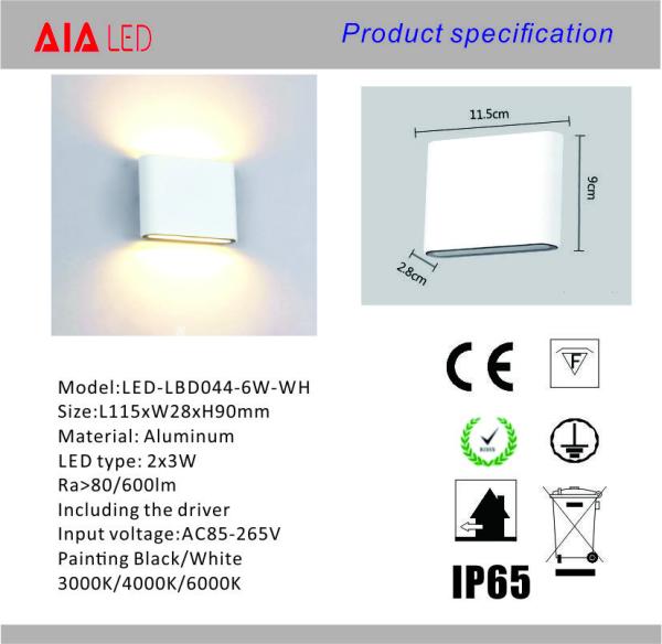 IP65 Waterproof garden wall lights & led outdoor wall mount wall lamp