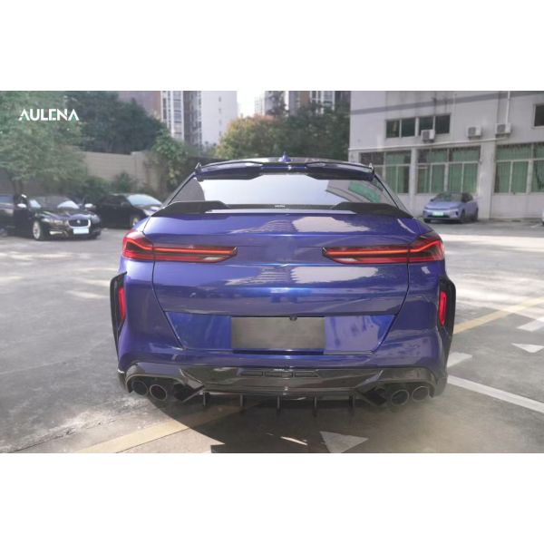 For BMW X6M Dry Carbon Fiber Body Kit X6M Aulena-style Front Lip Diffuser Spoiler Hood Wheel Arch X6M Wide-body Kit